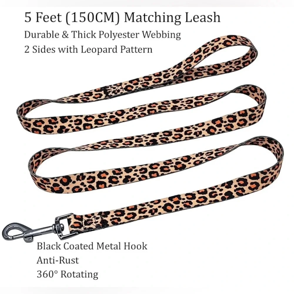 Leopard Print Dog Collar & Leash Set – New with Tags!